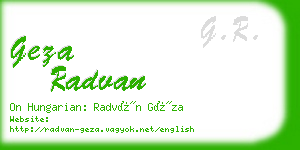 geza radvan business card